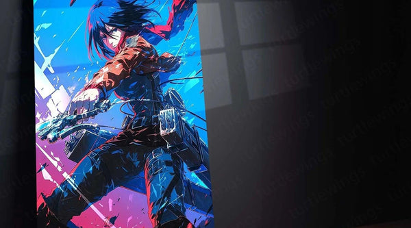 Mikasa Ackerman: The Strongest Soldier Metal Poster - TURTLEWINGS