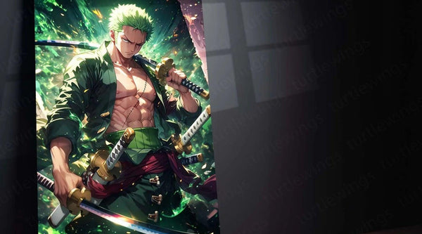Roronoa Zoro Metal Poster: The Pirate Hunter - TURTLEWINGS
