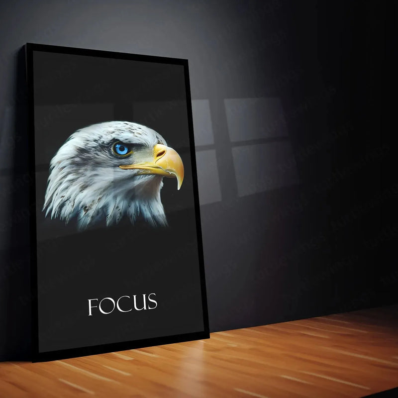 Urban aesthetic Metal Poster | Discipline, Execute, Focus – Motivational 3-Piece Metal Poster Set Fox Egale Lion | With Frame - TURTLEWINGS