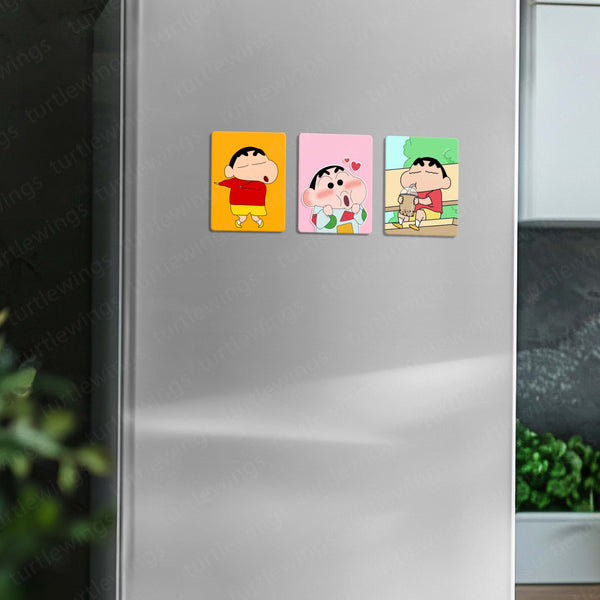 Fridge Magnets |Shinchan Fridge Magnet Set – Set of 3& 8 Funny & Cute Metal Magnets (60x80mm)