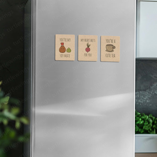 Fridge Magnets | Love Quotes Fridge Magnet Set – 7 Romantic & Inspirational Metal Magnets (60x80mm)
