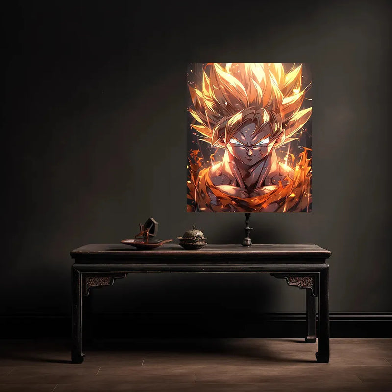 Goku Metal Poster | Dragon Ball Z Super Saiyan Wall Art - TURTLEWINGS