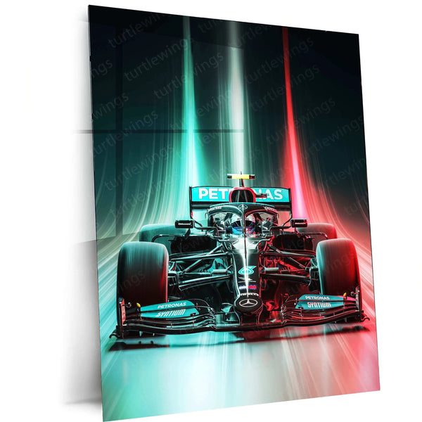 Mercedes-AMG F1 Metal Poster | Silver Arrows Racing Artwork | Formula 1 Wall Decor - TURTLEWINGS