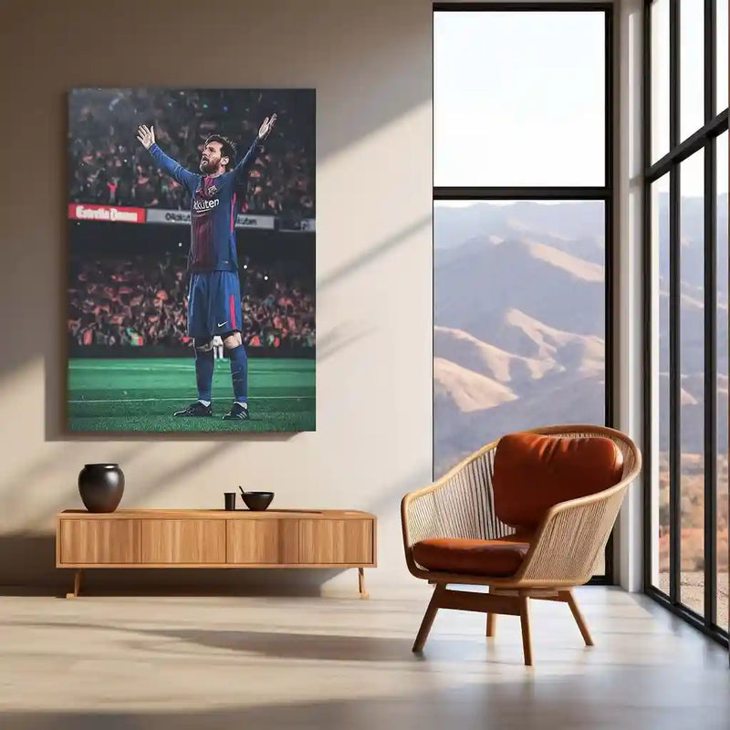 ⚽ Lionel Messi Metal Frame Poster | Football Legend Wall Art for True Fans - TURTLEWINGS