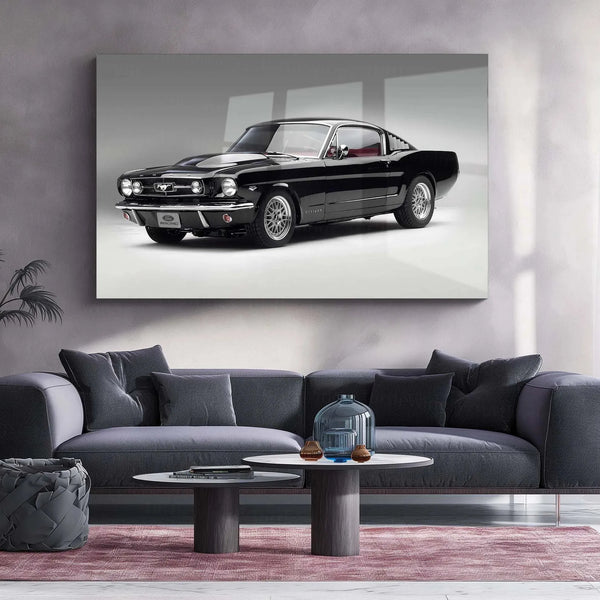 Car Metal Poster | 1965 Ford Mustang Fastback Metal Poster – Classic Muscle Car Wall Art - TURTLEWINGS