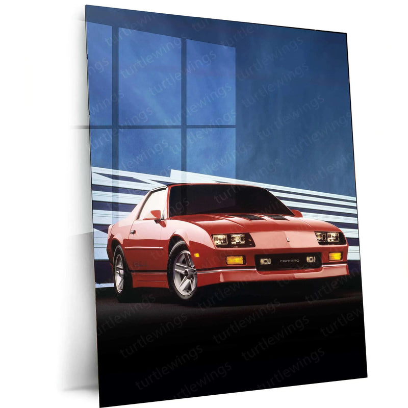 1987 Chevrolet Camaro Z28 IROC-Z Metal Poster | Classic Muscle Car Wall Art Description: - TURTLEWINGS