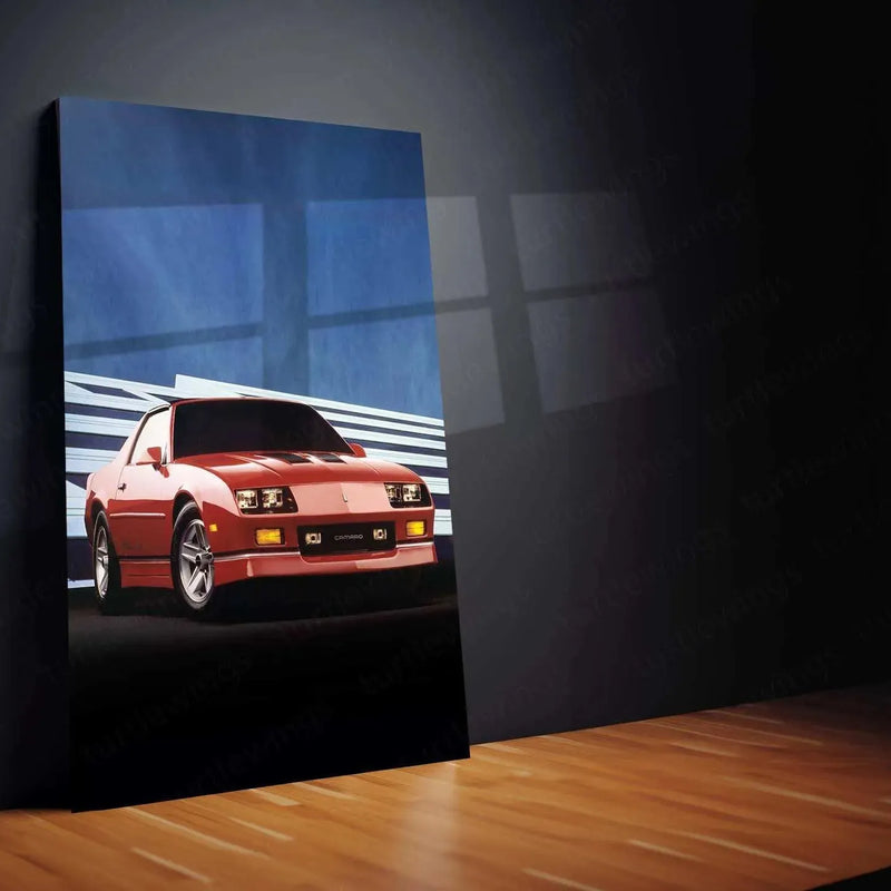 1987 Chevrolet Camaro Z28 IROC-Z Metal Poster | Classic Muscle Car Wall Art Description: - TURTLEWINGS