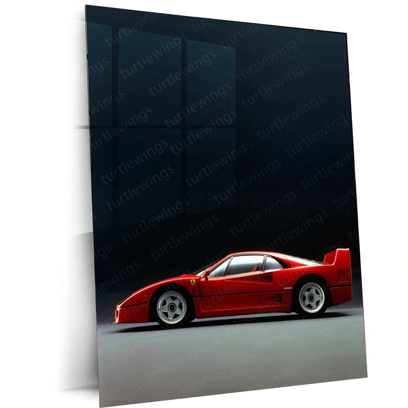 1987 Ferrari F40 Metal Poster | Iconic Supercar Wall Art - TURTLEWINGS