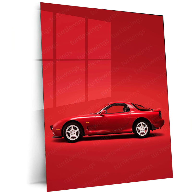 1991 Mazda RX-7 Metal Poster | Classic Sports Car Wall Art - TURTLEWINGS