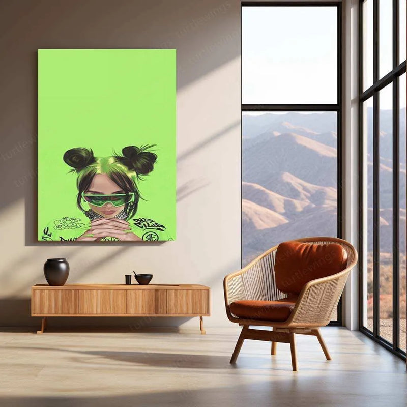 Billie Eilish Metal Poster – The Dark Pop Icon - TURTLEWINGS