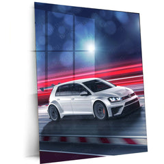 2016 Volkswagen Golf GTI TCR Metal Poster | High-Performance Hatchback Art - TURTLEWINGS