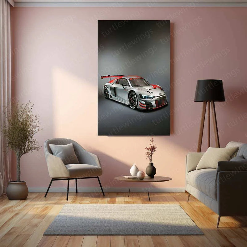 2019 Audi R8 LMS GT3 Metal Poster | High-Performance Sports Car Art & Racing Enthusiast Decor - TURTLEWINGS