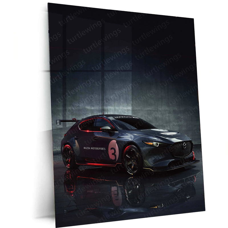 2020 Mazda 3 TCR Metal Poster | High-Performance Racing Car Art - TURTLEWINGS