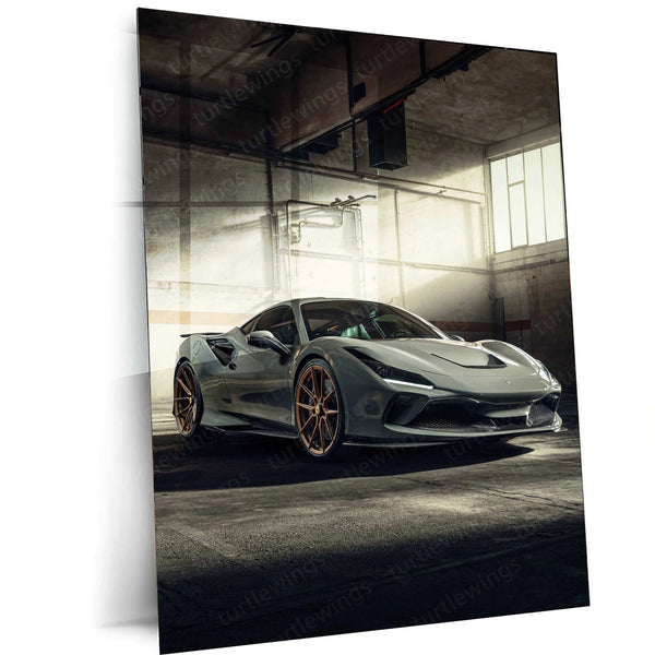 2021 Novitec Ferrari F8 Tributo Metal Poster | High-Performance Luxury Sports Car Art - TURTLEWINGS