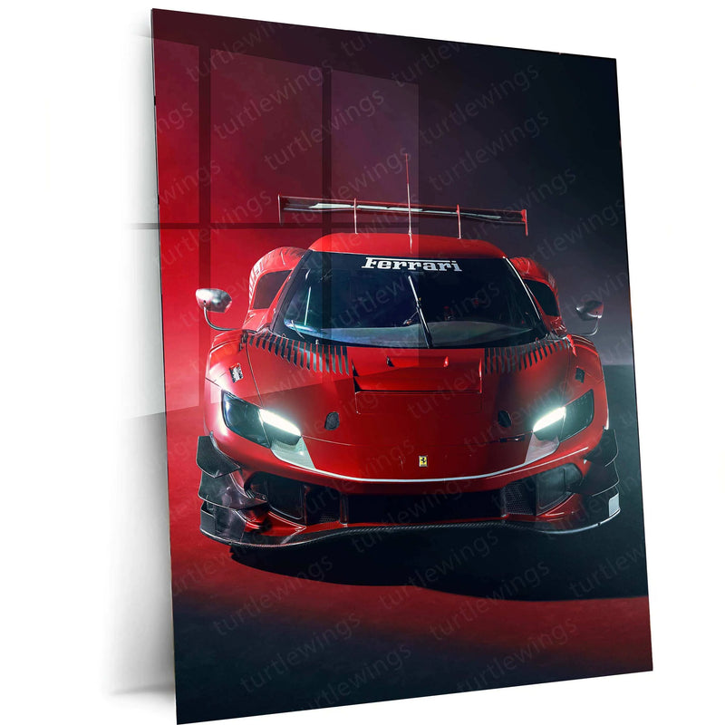 2023 Ferrari 296 GT3 Metal Poster | Luxurious Performance Car Wall Art - TURTLEWINGS