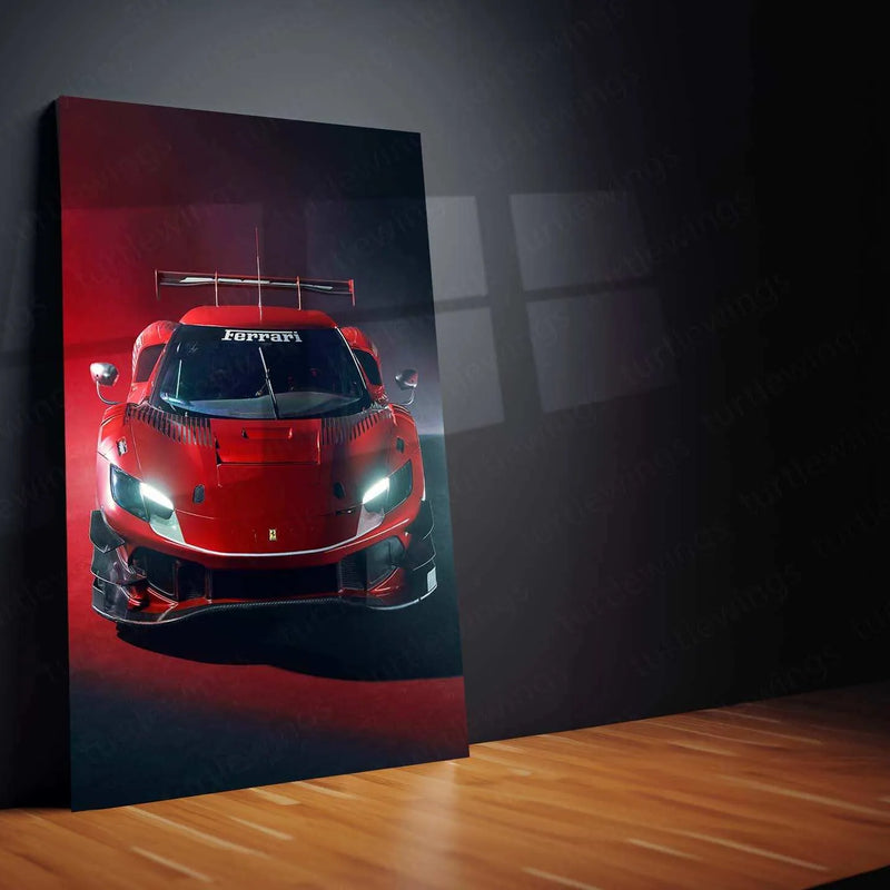 2023 Ferrari 296 GT3 Metal Poster | Luxurious Performance Car Wall Art - TURTLEWINGS
