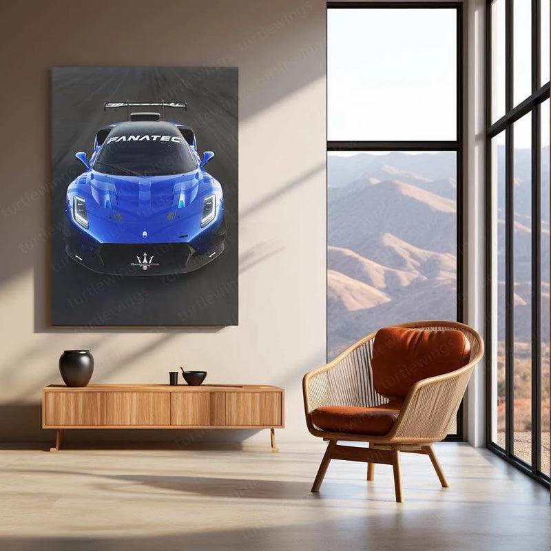 2023 Maserati GT2 Racecar Metal Poster | High-Performance Racing Car Wall Art - TURTLEWINGS