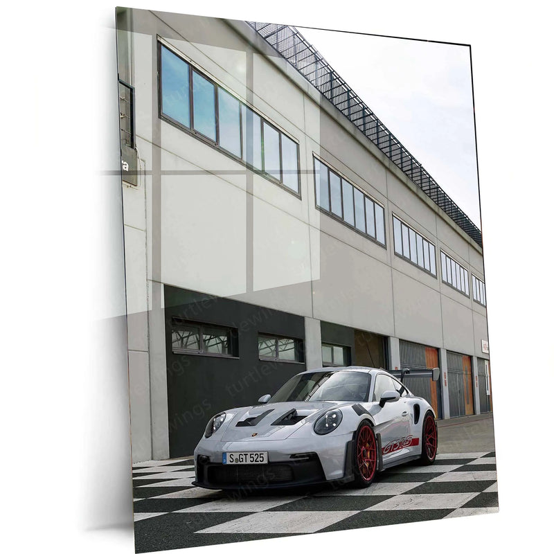 2023 Porsche 911 GT3 RS Metal Poster | High-Performance Sports Car Art Print - TURTLEWINGS