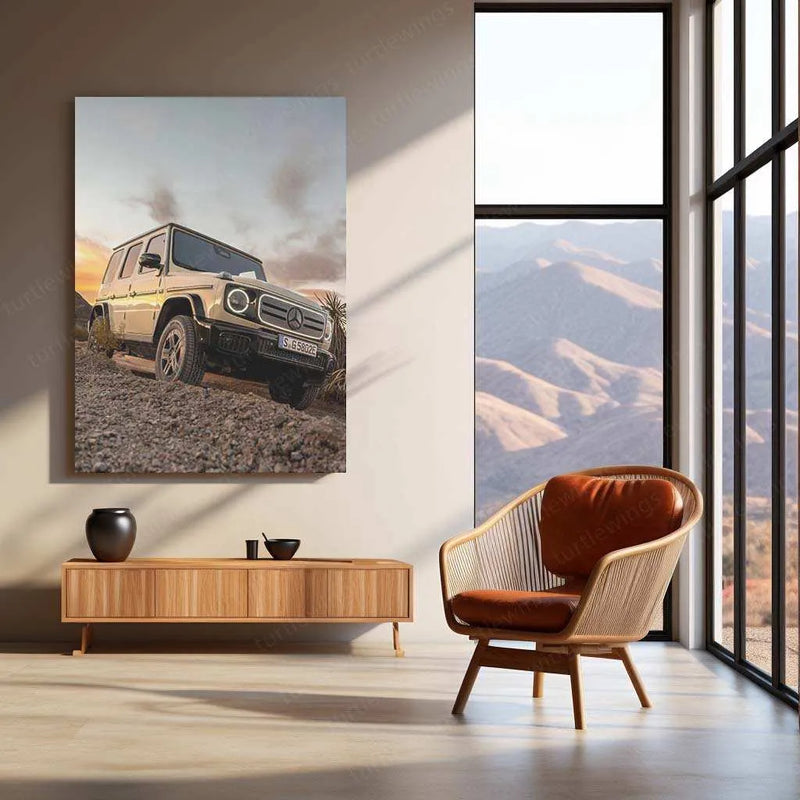 2025 Mercedes-Benz G58 with EQ Technology Metal Poster | Luxury Electric SUV Art | Automotive - TURTLEWINGS