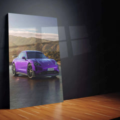 2025 Porsche Taycan Turbo GT Metal Poster | High-Performance EV Art | Luxury Car Decor - TURTLEWINGS