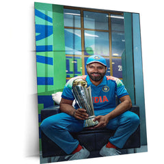 Indian Team Champions Trophy 2025 Winner – Metal Poster | Rohit Sharma - TURTLEWINGS
