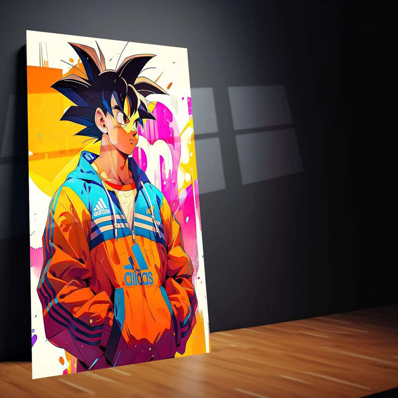 Adidas x Goku Dragon Ball Z Metal Poster | Anime Sneakerhead Wall Art | Limited Edition Collectible - TURTLEWINGS