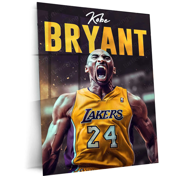 Kobe Bryant Metal Poster Mamba Mentality Wall Art Lakers