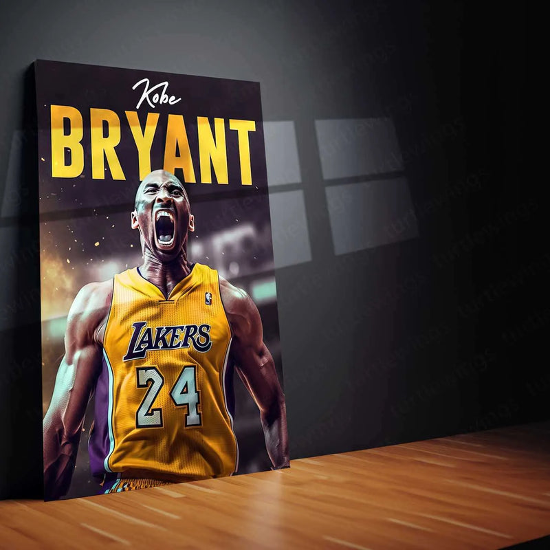Kobe Bryant Metal Poster | Mamba Mentality Wall Art | Lakers Basketball Legend Print - TURTLEWINGS