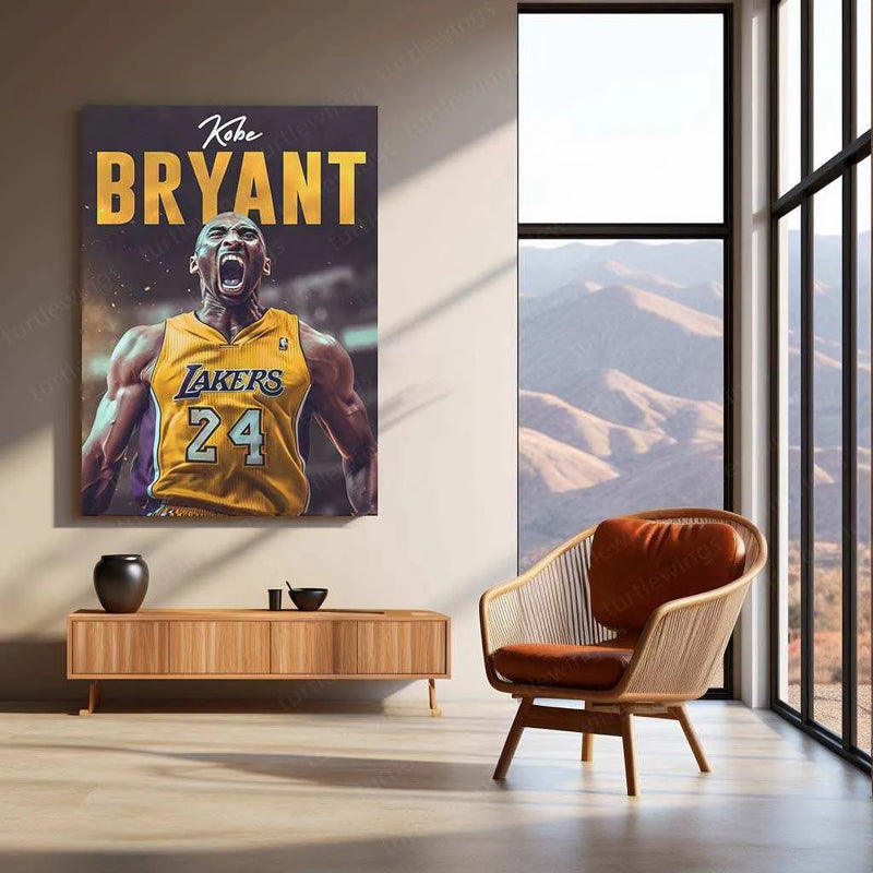 Kobe Bryant Metal Poster | Mamba Mentality Wall Art | Lakers Basketball Legend Print - TURTLEWINGS