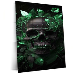 Skeleton & Nature Metal Poster | Gothic Aesthetic Wall Art | Dark Botanical Decor - TURTLEWINGS