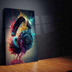 Music Abstract Art Metal Poster | Modern Soundwave Wall Decor | Vibrant Musical Aesthetic - TURTLEWINGS