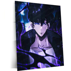 Solo Leveling Metal Poster | Sung Jin-Woo Shadow Monarch Wall Art | Anime Manhwa Decor - TURTLEWINGS
