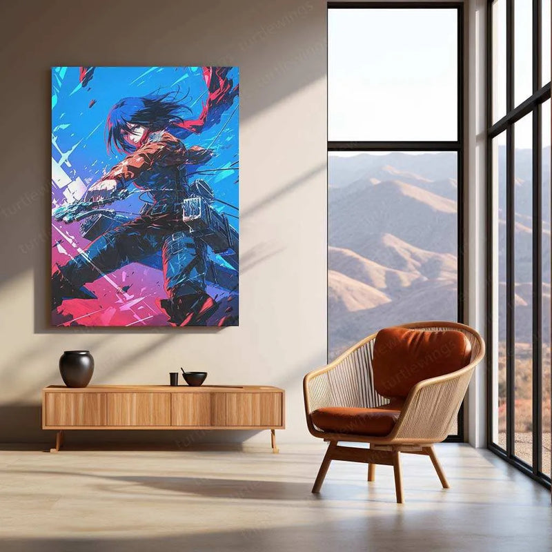 Mikasa Ackerman Attack on Titan Metal Poster | Anime Wall Art | AOT Collector’s Edition - TURTLEWINGS