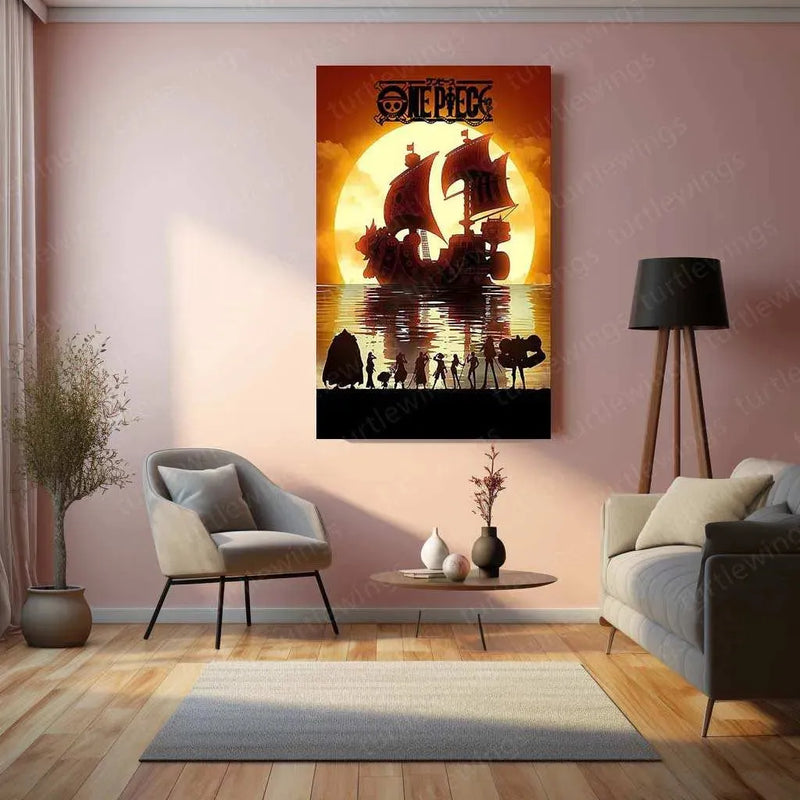 One Piece Metal Poster | Pirate Adventure Wall Art | Luffy & Crew Anime Decor - TURTLEWINGS