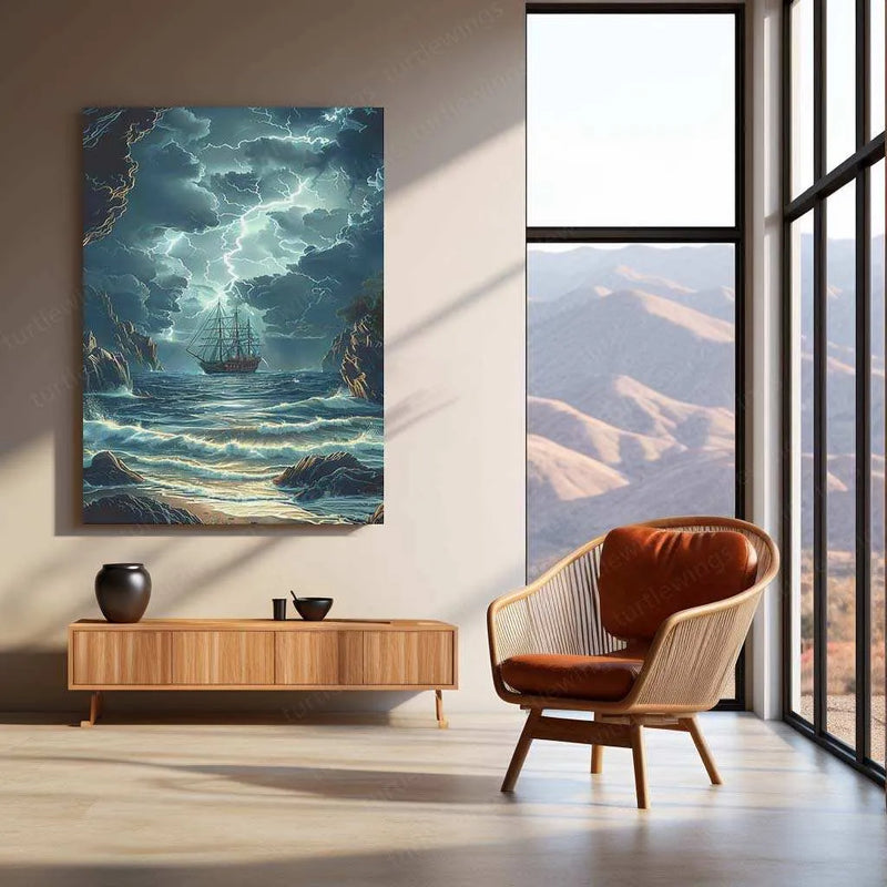 Nature Abstract Art Metal Poster | Modern Landscape Wall Art | Organic and Fluid Design - TURTLEWINGS