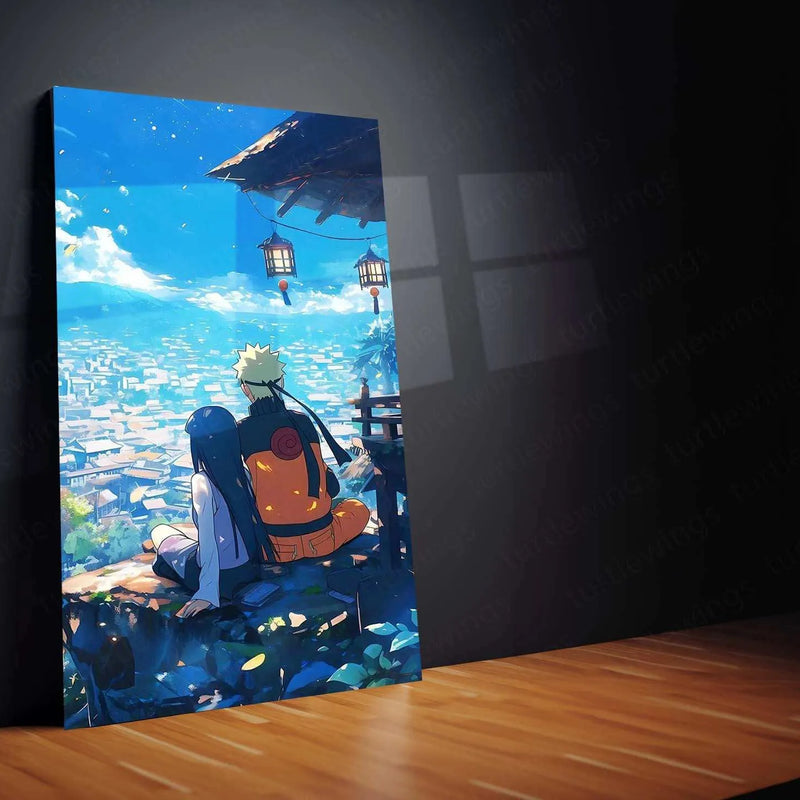 Naruto and Hinata Metal Poster | Iconic Couple Anime Art | Love & Adventure Wall Decor - TURTLEWINGS
