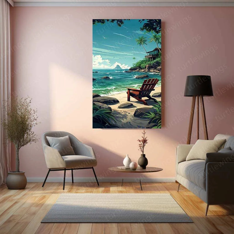 Ocean Nature Art Metal Poster | Tranquil Seascape & Coastal Beauty Wall Decor 2 - TURTLEWINGS
