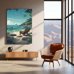 Ocean Nature Art Metal Poster | Tranquil Seascape & Coastal Beauty Wall Decor 2 - TURTLEWINGS