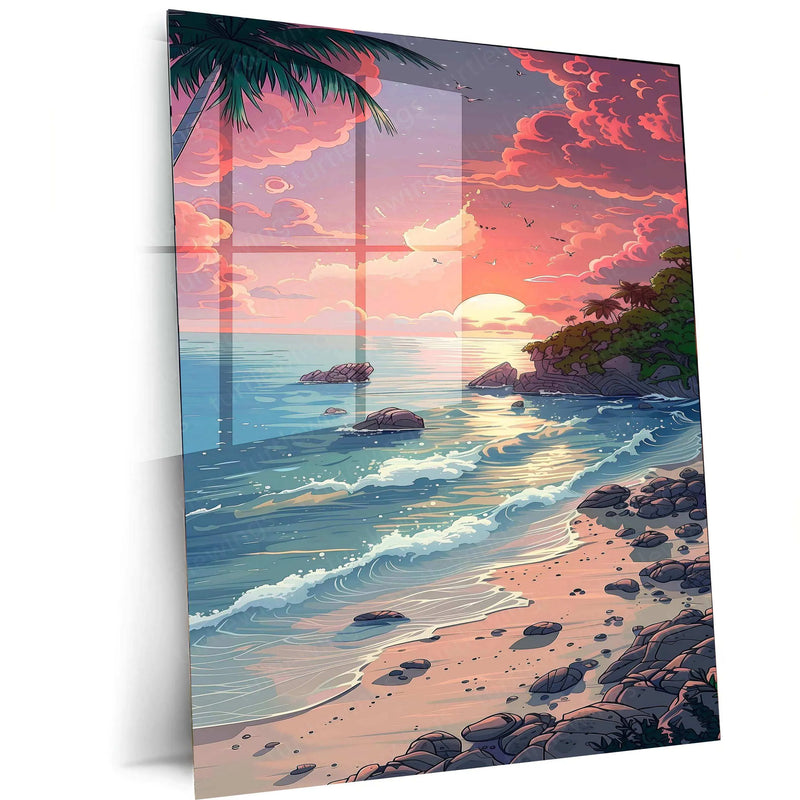 Ocean Nature Art Metal Poster | Tranquil Seascape & Coastal Beauty Wall Decor 3 - TURTLEWINGS