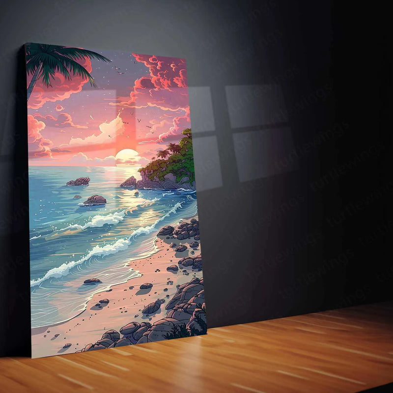 Ocean Nature Art Metal Poster | Tranquil Seascape & Coastal Beauty Wall Decor 3 - TURTLEWINGS