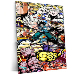 Dragon Ball All Characters Metal Poster | Iconic DBZ Heroes & Villains | DB Art Wall Decor - TURTLEWINGS