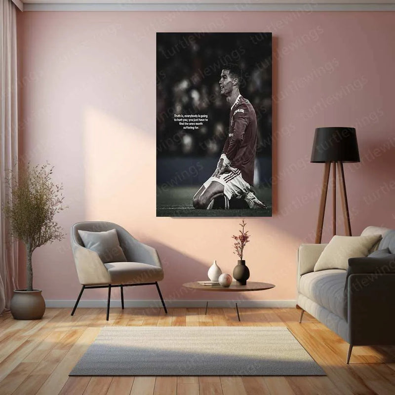 Cristiano Ronaldo Metal Poster | Football Legend Wall Art | CR7 Sports Decor - TURTLEWINGS