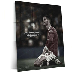 Cristiano Ronaldo Metal Poster | Football Legend Wall Art | CR7 Sports Decor - TURTLEWINGS
