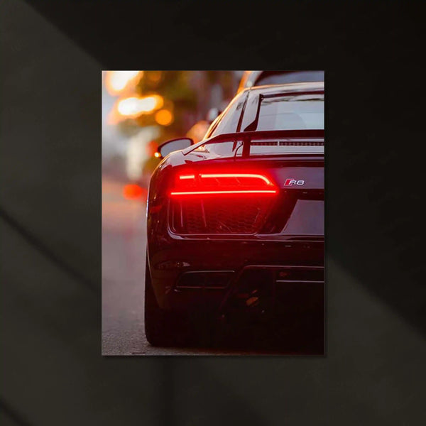 LED | Audi R8 Redline Neon LED Metal Frame | Supercar Wall Art with LED Glow - TURTLEWINGS