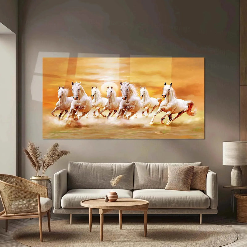 7 Horses Vastu Metal Frame – Symbol of Success & Prosperity - TURTLEWINGS