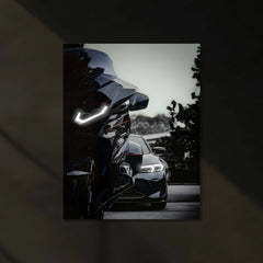 BMW Dark Edition – Bike & Car Metal Frame | Shadow Beast Duo Poster | Superbike x M Series Wall Art