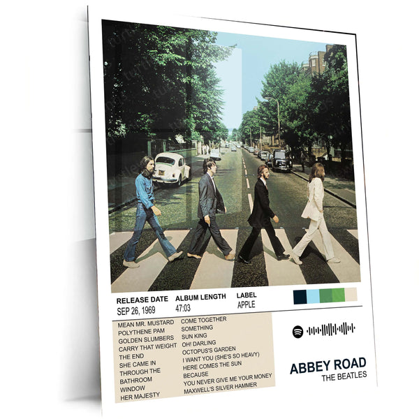 Abbey Road Metal Frame | The Beatles Iconic Album Cover | Classic Rock Wall Poster
