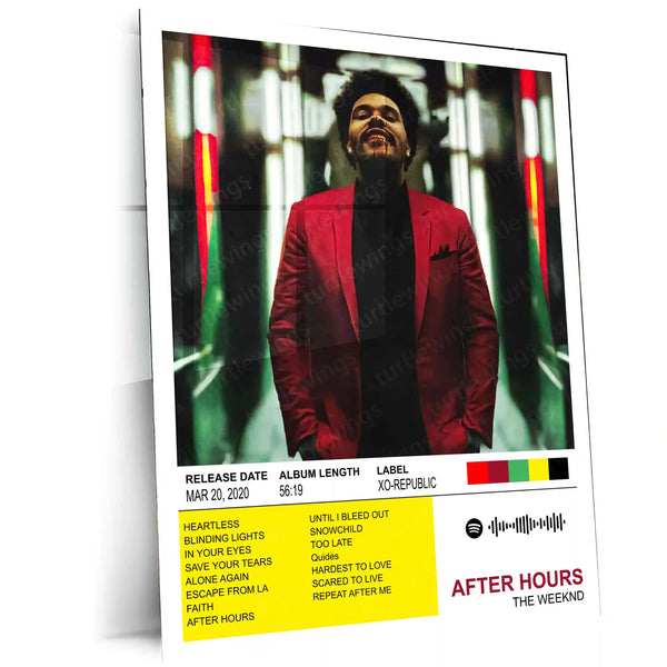After Hours – The Weeknd | Iconic Album Cover Metal Poster | HD Metal Wall Frame