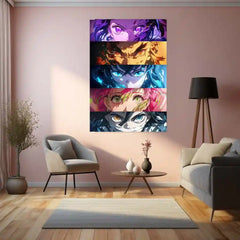 Upper Moon Eyes Metal Poster | Demon Slayer Villains Wall Art | Anime Decor