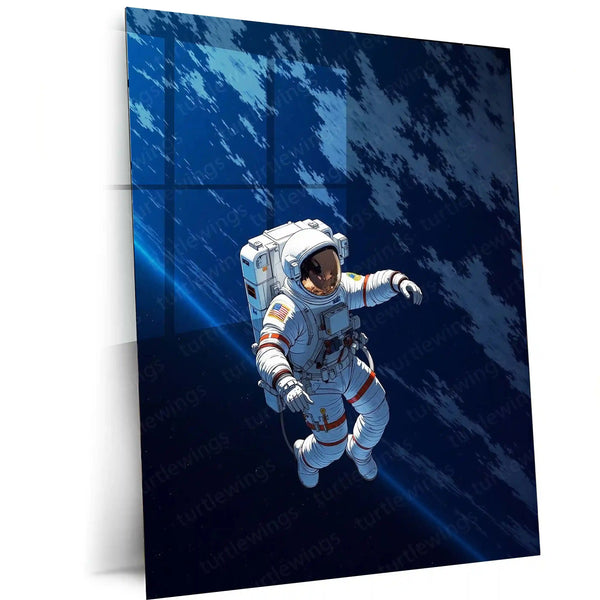 Lost in Space โ Astronaut Metal Frame Poster | Cosmic Wall Art - TURTLEWINGS